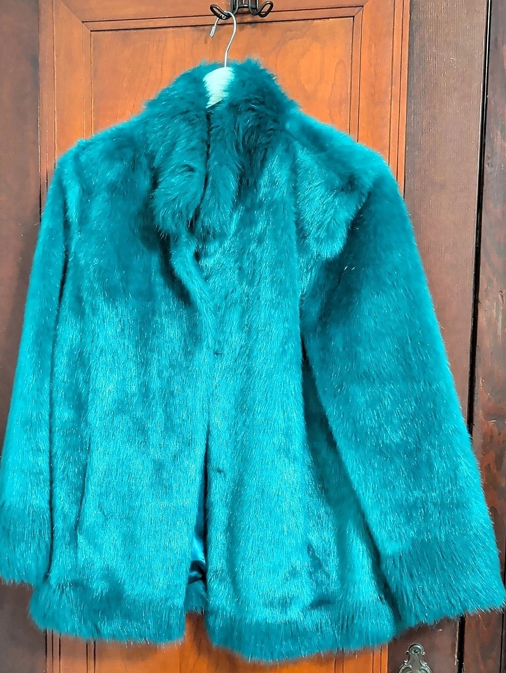 Foxy Lewis Faux Fur Jacket in Blue Size Medium Like New